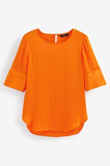 Orange - Formelles T-Shirt-Satinoberteil (C10355) | 38 €