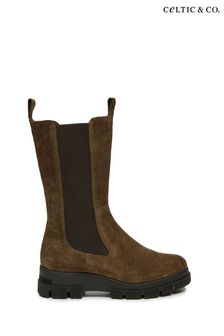 Celtic & Co. Chunky Tall Brown Chelsea Boots