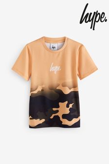 Hype. Boys Natural Sand Camo Mini Script T-shirt (C10716) | ￥4,080