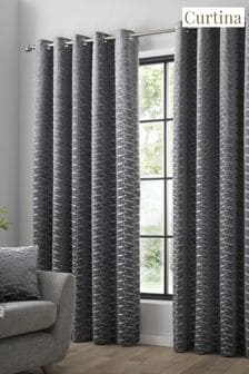 Curtina Grey Kendal Eyelet Curtains (C10743) | 268 SAR - 701 SAR