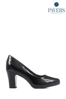 Pavers High Heel Black Court Shoes (C10864) | $64
