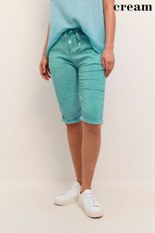 Cream Blue Tulin Slim Knee Length Shorts (C11232) | €27