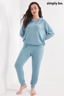 Simply Be Blue Pretty Secrets Knitted Hooded Pyjama Set (C11249) | AED172