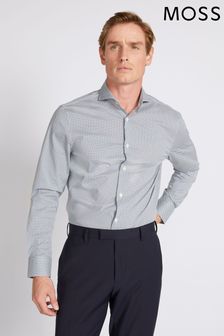 MOSS Tailored Fit Geo Print Stretch Shirt (C11437) | €37