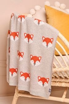 JoJo Maman Bébé Grey Fox Duck Knitted Shawl (C11543) | $45