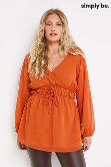 Simply Be Orange Shirred Waist Detail Blouse (C11643) | 32 €