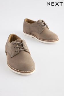Stone Grey Leather Derby Lace-Up Shoes (C11801) | 82 zł - 94 zł
