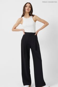 French Connection - Ame Suiting zwarte broek met wijde pijpen (C11826) | €50