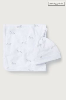 The White Company White Flying Stork Blanket And Hat Set (C11995) | OMR11