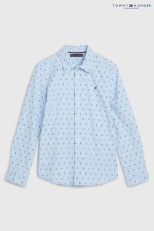 Tommy Hilfiger Blue Mini Print Stretch Oxford Shirt (C12737) | €59 - €65