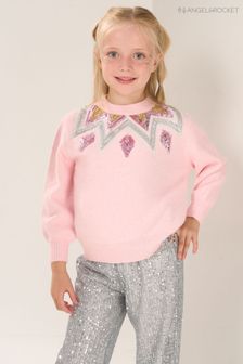 Różowy sweter Angel & Rocket Sophie w motywy skandynawskie z cekinami (C12888) | 82 zł - 95 zł