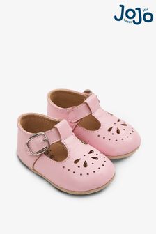 JoJo Maman Bébé Pink Classic Leather Pre Walker Shoes (C12912) | €26