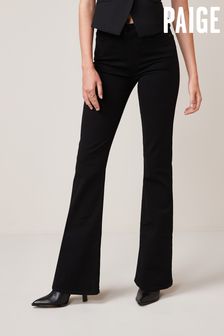Paige High Rise Laurel Flared Black Jeans (C13532) | $414