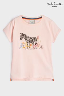 Paul Smith Junior Girls Pink Zebra T-Shirt (C13601) | $74