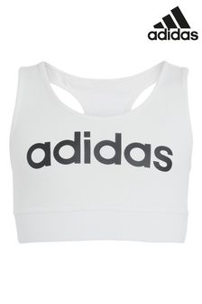 أبيض - رداء علوي حمالة صدر قطن بشعار Linear من Adidas Essentials (C13619) | 83 ر.س