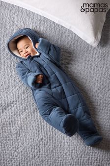 Mamas & Papas Blue Square Quilted Jersey Pramsuit (C13628) | $58