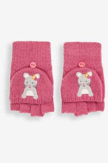 JoJo Maman Bébé Pink Mouse Embroidered Gloves (C13672) | $34