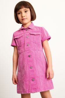 Pink Fitted Denim Dress (3-16yrs) (C13730) | 17 € - 22 €