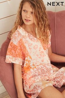 Krótka piżama satynowa zapinana na guziki (3-16 lat) (C13800) | 47 zł - 62 zł