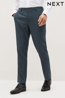 Blue Slim Textured Trousers (C13812) | 25 €