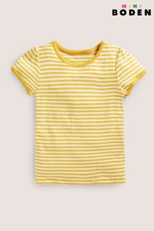 Boden Yellow Short Sleeved Pointelle T-Shirt (C13897) | €20 - €24