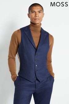 MOSS x Barberis Tailored Fit Blue Suit Waistcoat (C13995) | €102