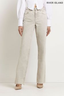 River Island Grey 90s Long Puddle SexyBack Jeans (C14028) | €26