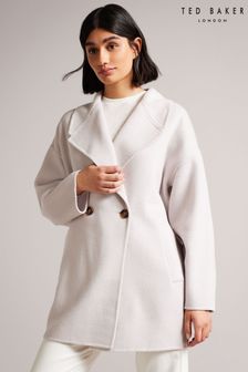Ted Baker Pink Caysa Cocoon Coat With Oversized Collar (C14297) | €415