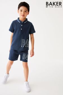 Baker by Ted Baker Stone Polo Shirt and Short Set (C14454) | kr467 - kr558