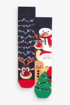 Reindeer 2 Pack Christmas Pattern Socks (C14474) | AED25