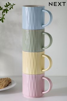 Set of 4 Multi Pastel Mugs (C14482) | €21