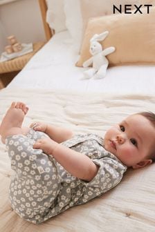 Grey Floral Baby Jersey Jumpsuit (0mths-2yrs) (C14492) | 11 € - 13 €