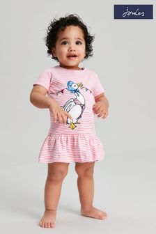 Joules Pink Peter Rabbit Dazzle Organically Grown Cotton Artwork Dress (C14699) | €14.50