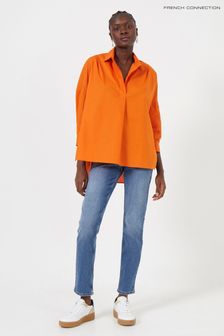 French Connection Orange Poplin Side Split Shirt (C14775) | €27