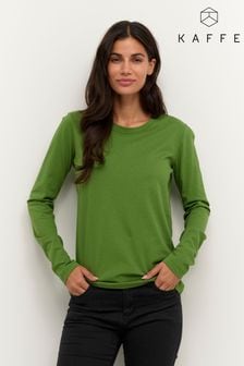 Kaffe Green Marin Jersey Long Sleeve Blouse (C15005) | €14.50