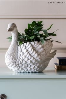 Laura Ashley White Large Distressed Swan Planter (C15033) | $154
