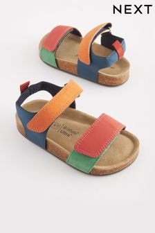 Wielokolorowe bloki kolorów - Wygodne sandały z korkową podeszwą (C15034) | 62 zł - 74 zł