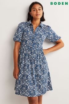 Boden Blue Mini Jersey Shirt Dress (C15463) | $104