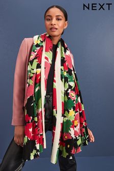 Pink/Black Floral Midweight Scarf (C15549) | 23 €