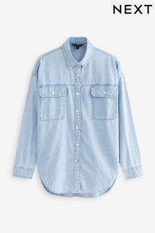 Bleach Wash Blu - Camicia di jeans oversize (C15933) | €28