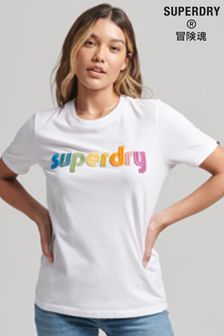 Superdry白色復古彩虹T恤 (C15946) | HK$442