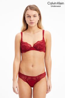 Czerwone thongi Calvin Klein Linear z koronki (C16050) | 120 zł
