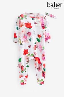 Baker By Ted Baker White Floral Sleepsuit And Headband Set (C16131) | 38 € - 40 €
