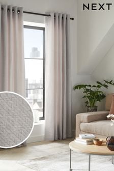 Natural Heavyweight Woven Twill Eyelet Eyelet Lined Curtains (C16225) | €29 - €74
