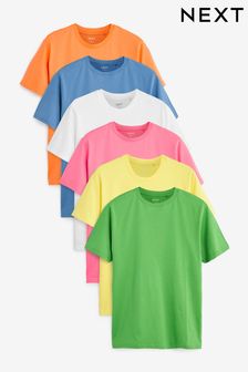 Зеленый/розовый/синий/белый/оранжевый/желтый - Обычный крой - Набор из 6 футболок  (C16241) | €51