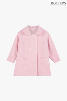 Trotters London Little Pale Pink Alexandra Wool Knitted Coat (C16326) | $112