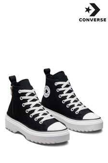 Converse Black Lugged Lift Youth Trainers (C16514) | kr779