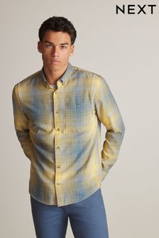 Yellow Soft Touch Long Sleeve Check Shirt (C16570) | $48