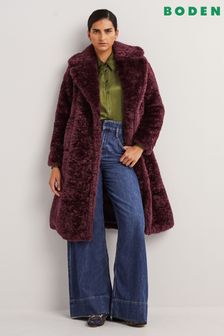 Boden Purple Longline Teddy Coat (C16596) | €166