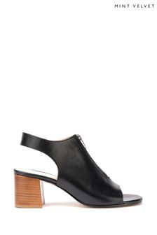 Mint Velvet Trixy Leather Black Sandals (C16713) | AED616